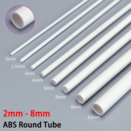 Tubo cavo tondo - abs, bianco
